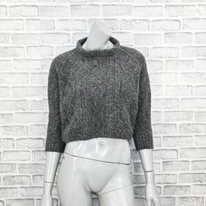 CHRISTINA LEHR Baby Alpaca Blend Birch Sweater cable knit Gray sz 1